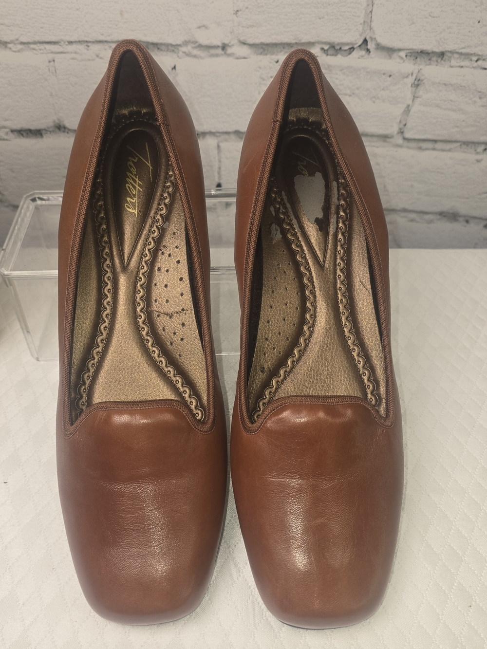 WOMENS TROTTERS SIMONA COGNAC SLIP ON SHOE LOAFERS LEATHER CASUAL SIZE 11 - Picture 4 of 12